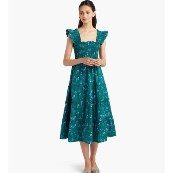 Hill House Dresses & Skirts - The Hill House Green Space Floral Nap Dress XS
